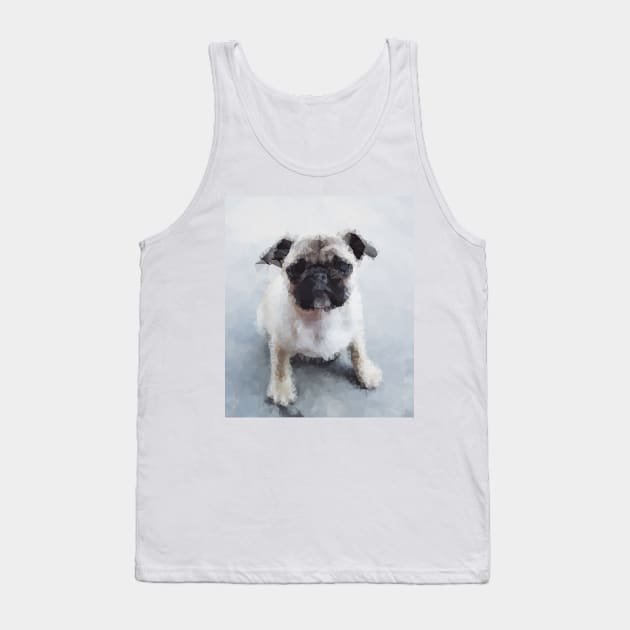 Low Poly Pug Tank Top by TRIME